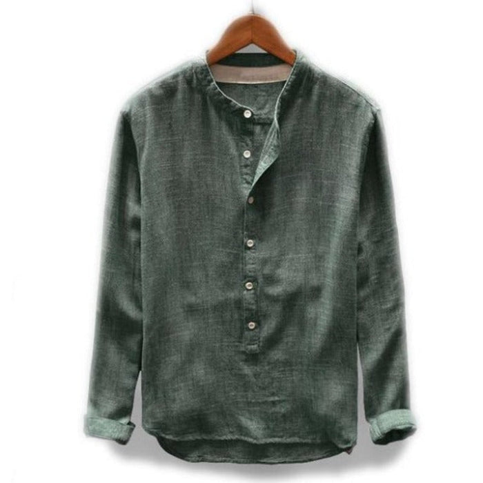 Mandarin Collar Henley Shirt