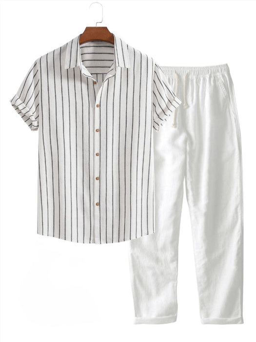 Striped Shirt And Trousers Set