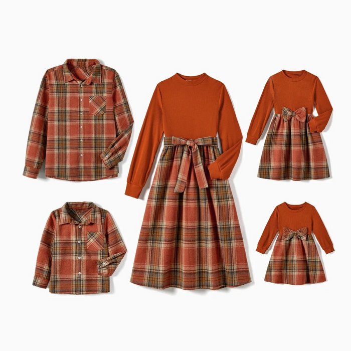 Autumn Plaid Family Matching Outfit Set