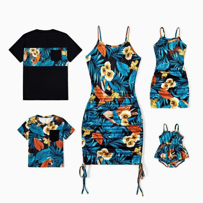 Matching Family Outfits With Tropical Floral Print