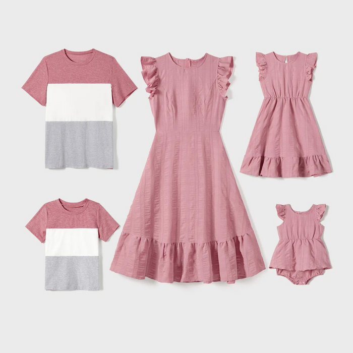 Ruffled Sleeve Family Matching Outfit Set