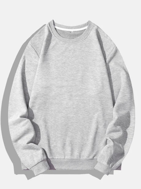 Crew Neck Solid Color Sweatshirts