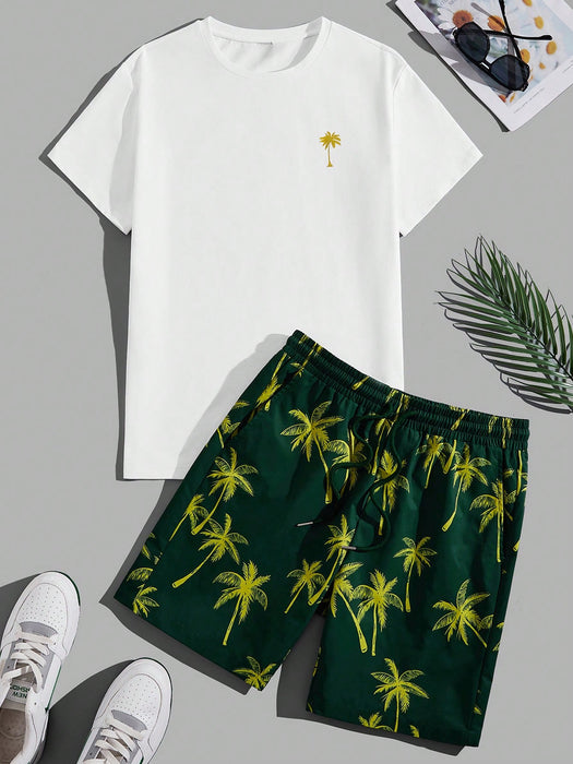 Palm Breeze Tee And Shorts Set