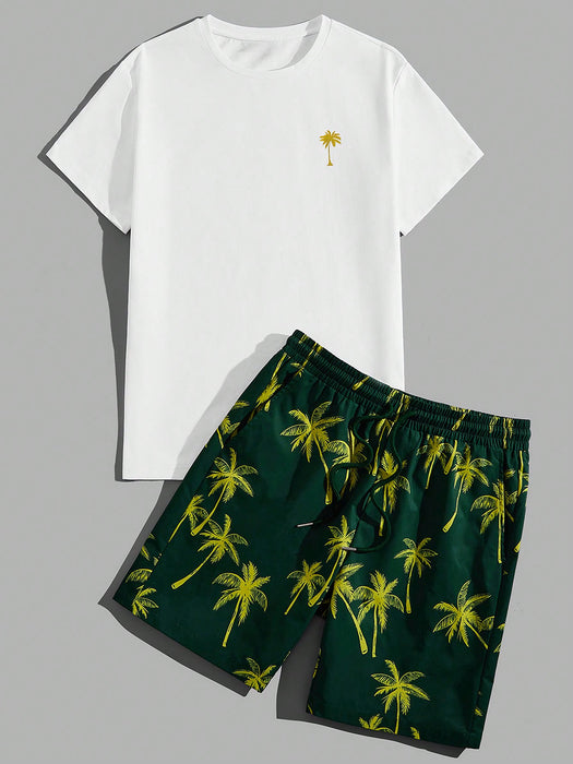 Palm Breeze Tee And Shorts Set