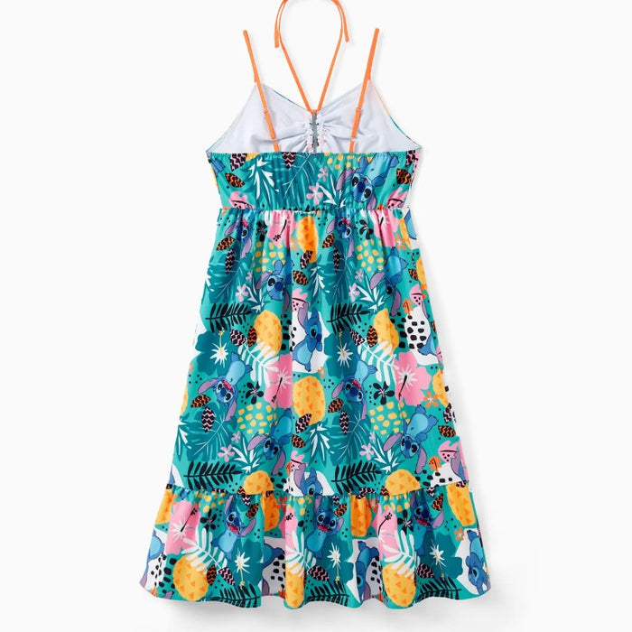 Stitch Family Matching Tropical Flower And Plant Hawaii Style Outfit Sets