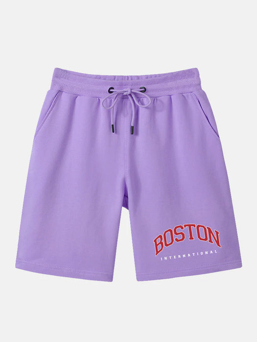 Boston Print Mid Length Short