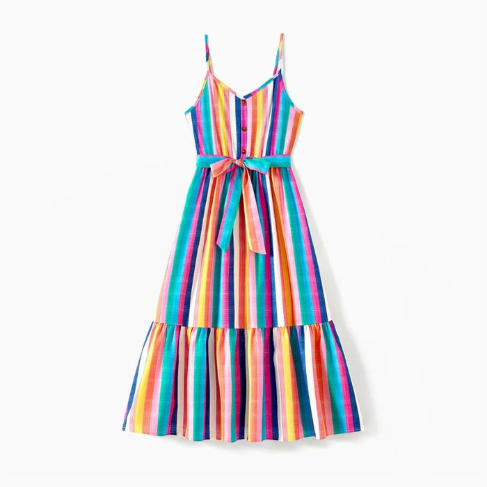 Rainbow Striped Family Matching Outfit Set