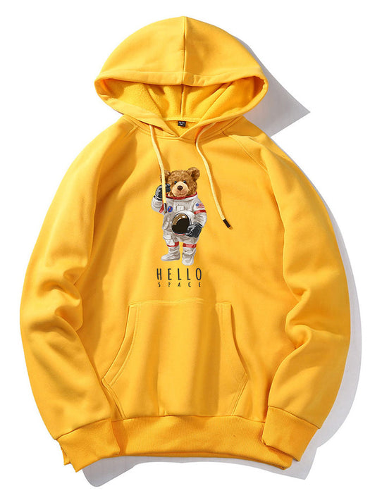 Astronaut Bear Print Hoodie