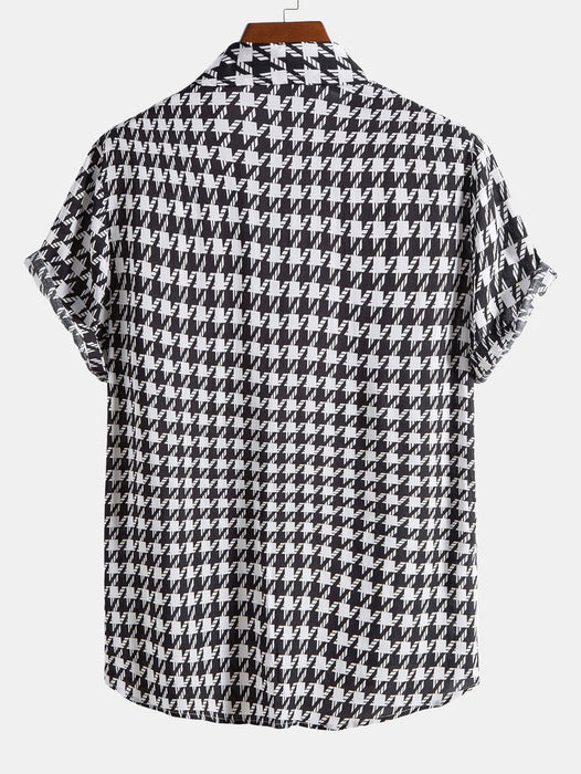 Black and White Geometric Print Shirt