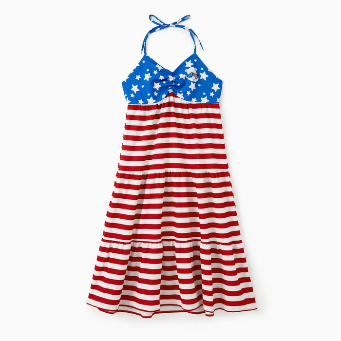 Patriotic Family Matching Outfits With Bear Print