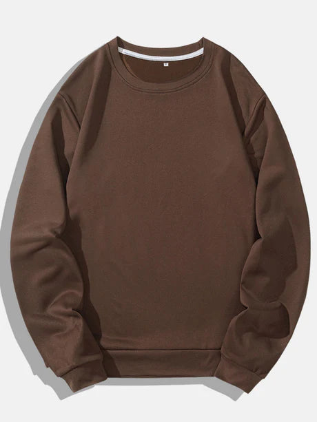 Crew Neck Solid Color Sweatshirts