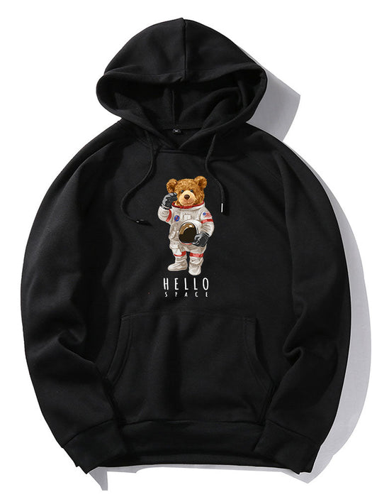 Astronaut Bear Print Hoodie