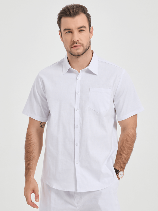 Men Striped And Floral Short Sleeve Shirts