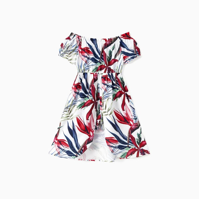 Floral Beach Pattern Family Matching Outfit Sets