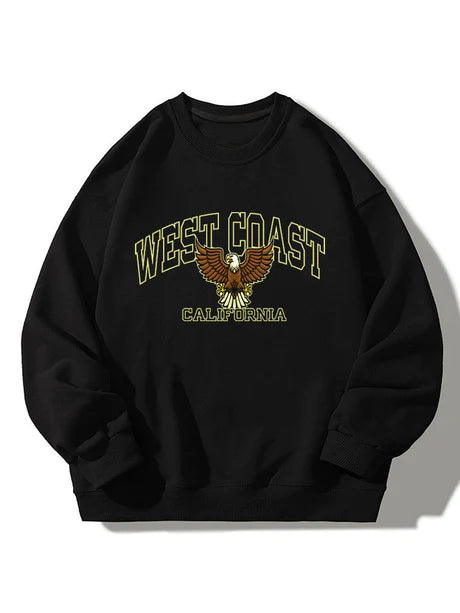 West Coast Eagle Print Sweatshirt