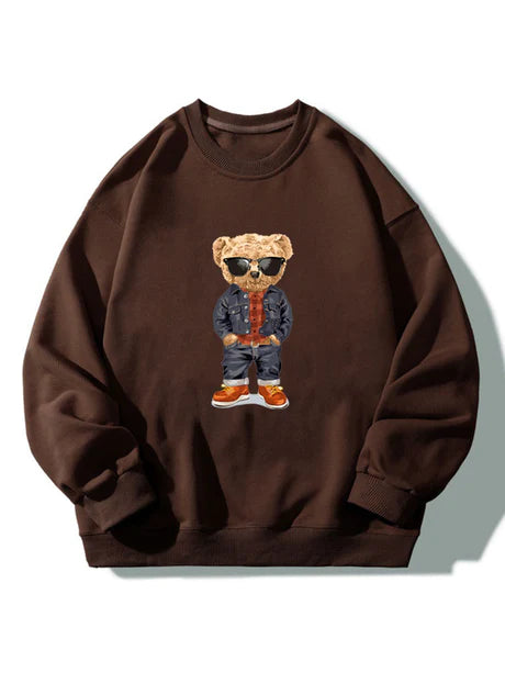 Denim Bear Crew Neck Sweatshirt