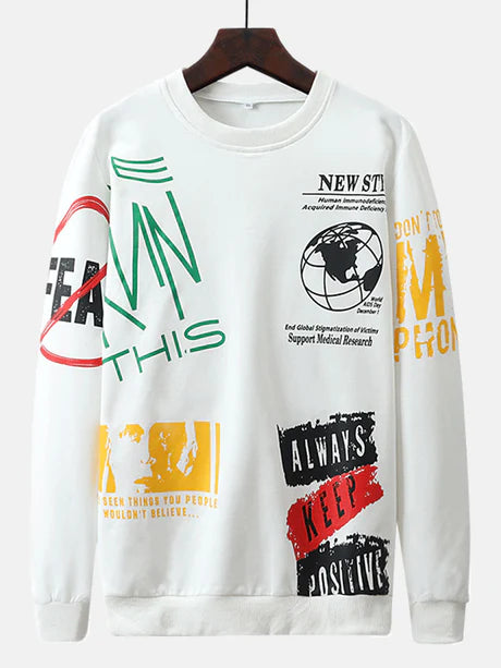 Slogan Graffiti Print Sweatshirt