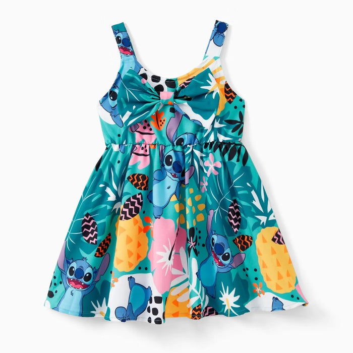 Stitch Family Matching Tropical Flower And Plant Hawaii Style Outfit Sets