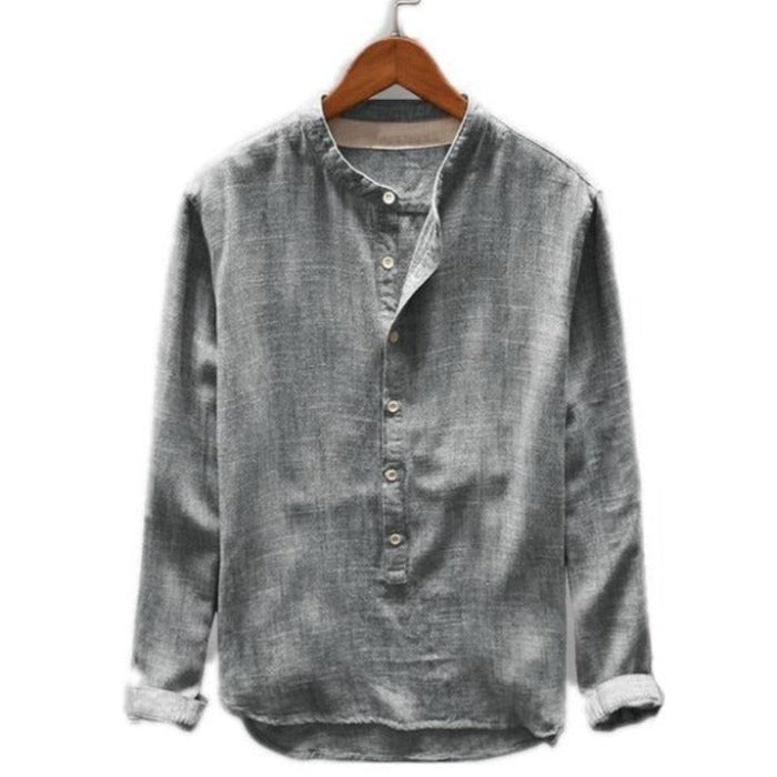 Mandarin Collar Henley Shirt