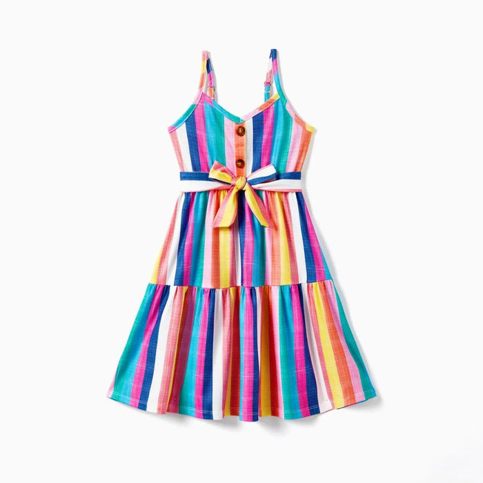 Rainbow Striped Family Matching Outfit Set