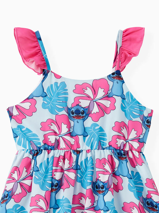 Family Matching Set Hawaiian Floral And Character Print Set