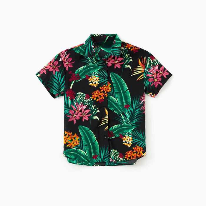 Tropical Leaves Pattern Family Matching Outfits