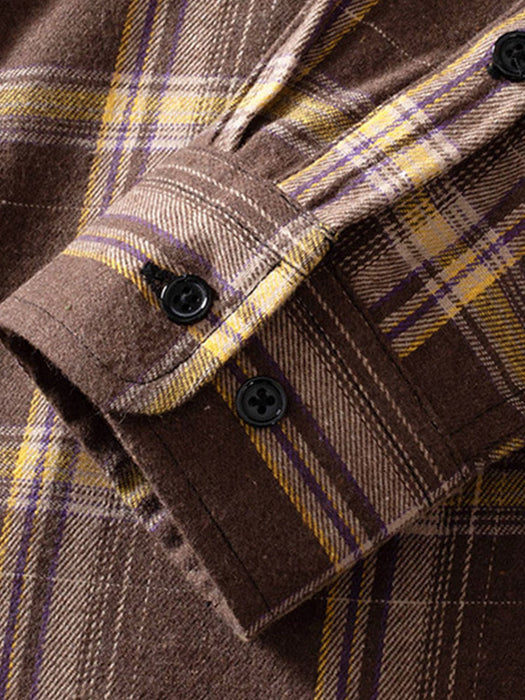 Double Patch Pockets Plaid Shirt