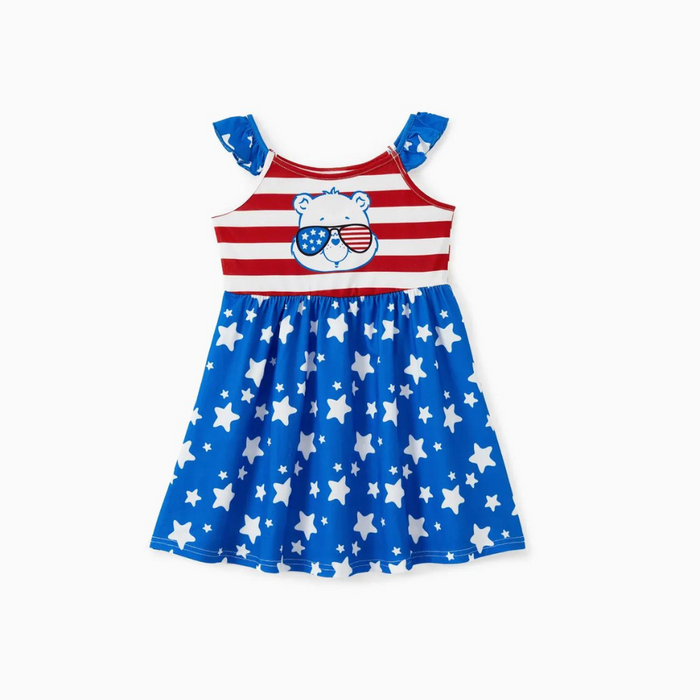 Patriotic Family Matching Outfits With Bear Print