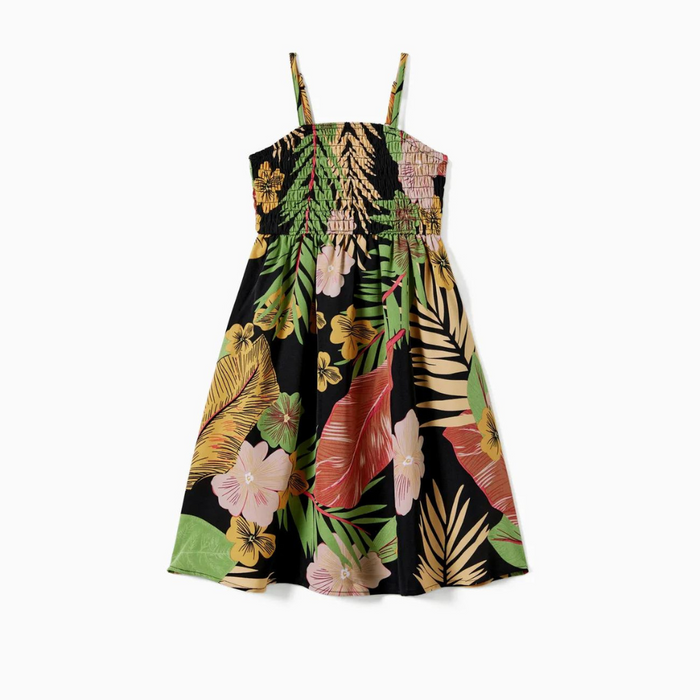 Vibrant Tropical Printed Family Matching Outfit Set