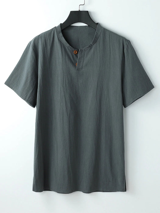 Solid Colored V-Neck  Shirt