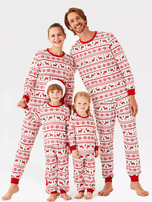 Reindeer Snowflake Family Matching Christmas Pajama Set