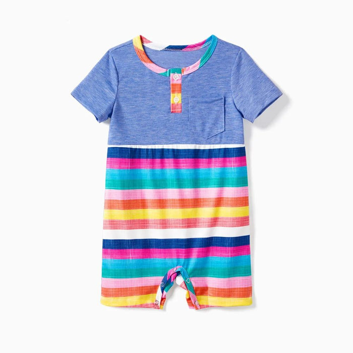 Rainbow Striped Family Matching Outfit Set