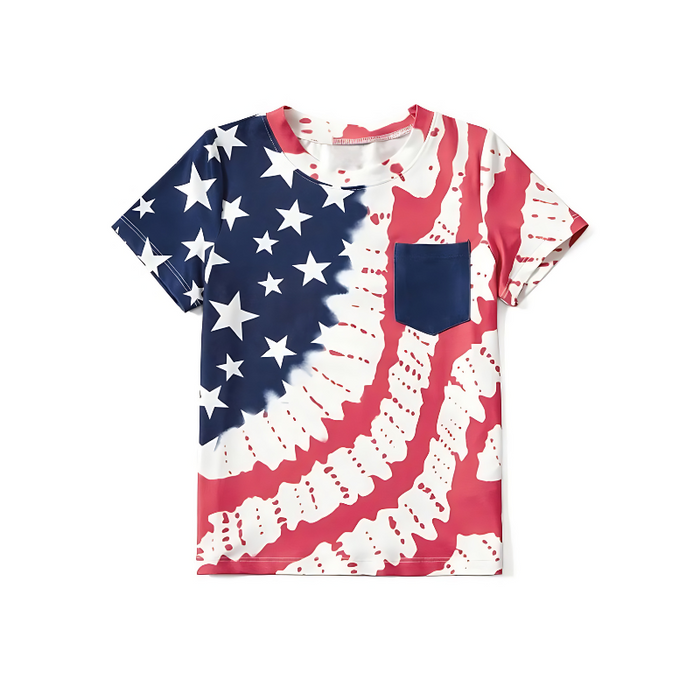 Patriotic Tie Dye Family Matching Outfit Set