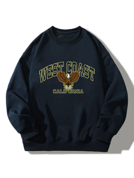 West Coast Eagle Print Sweatshirt