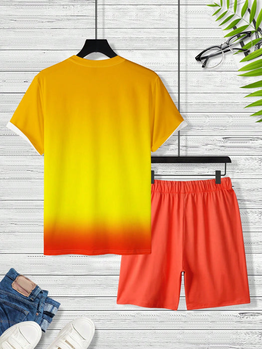 Sunset Palms Tee And Shorts Set