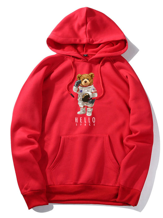 Astronaut Bear Print Hoodie