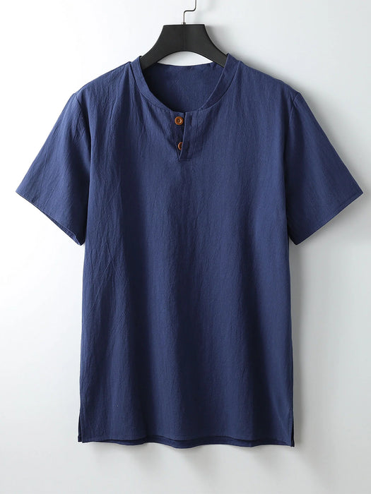 Solid Colored V-Neck  Shirt