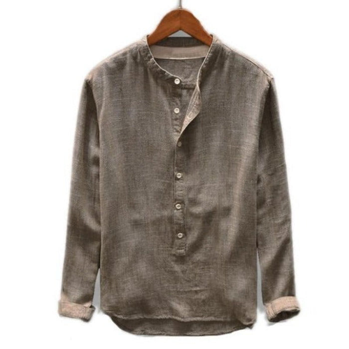 Mandarin Collar Henley Shirt