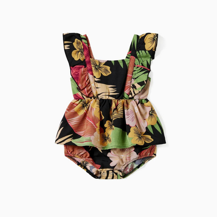 Vibrant Tropical Printed Family Matching Outfit Set