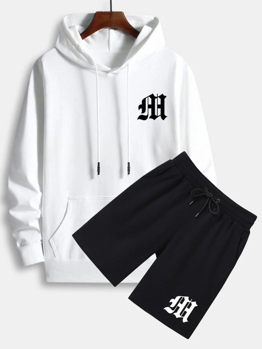 Letter Print Hoodie & Short