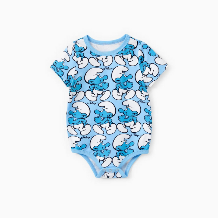 Family Matching Smurf Print Outfits