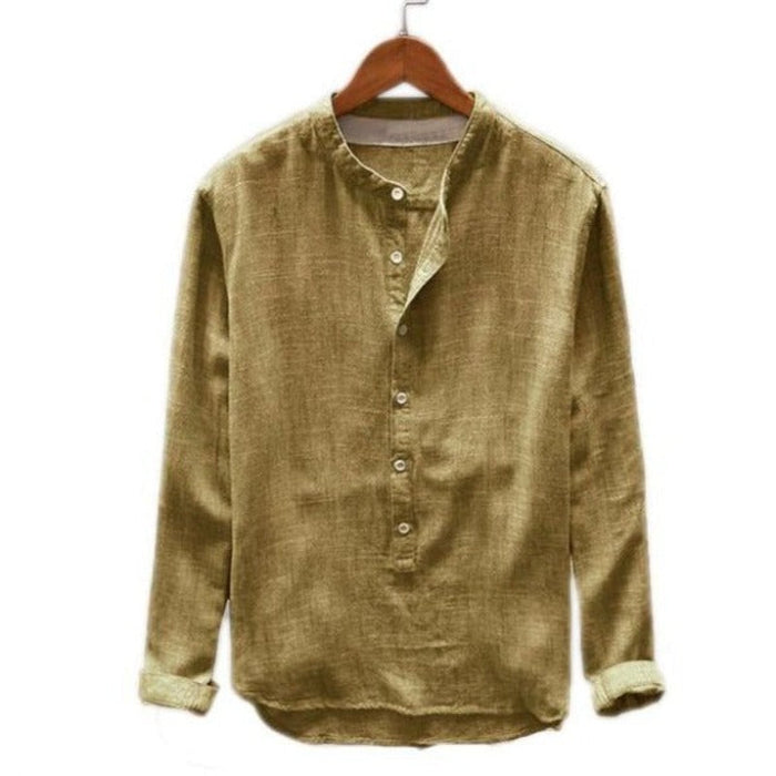 Mandarin Collar Henley Shirt