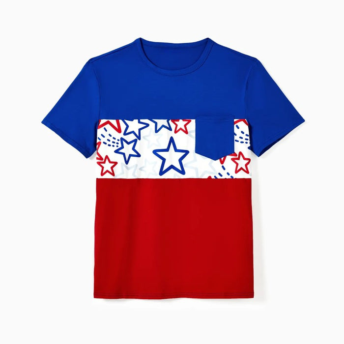 Star Pattern Family Matching Dress And T Shirts Sets