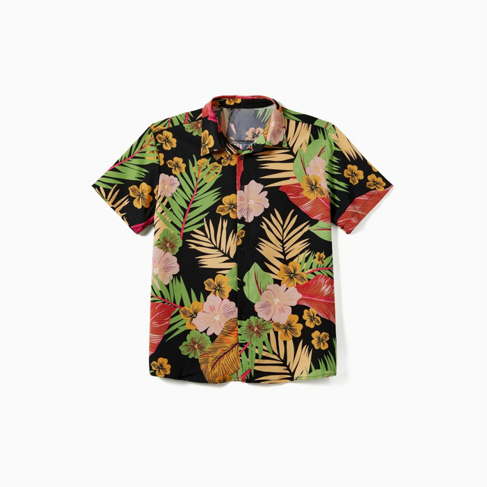 Vibrant Tropical Printed Family Matching Outfit Set