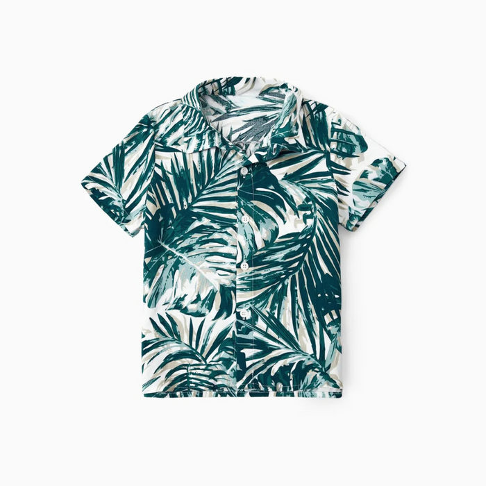 Tropical Leaf Print Family Matching Outfit Set