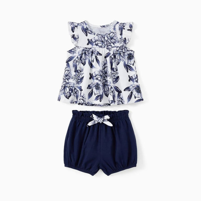 Elegant Floral Family Matching Outfit Set