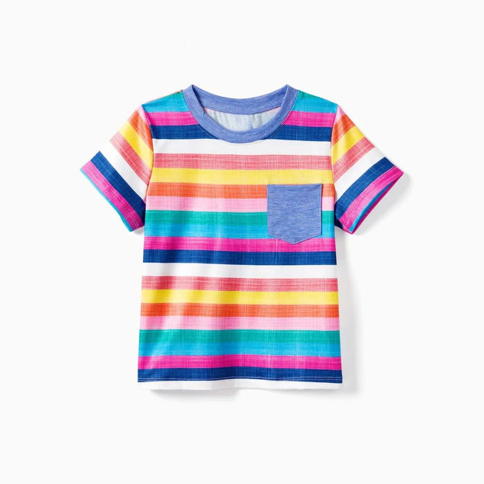 Rainbow Striped Family Matching Outfit Set