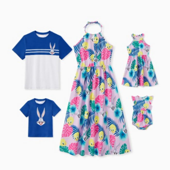 Tropical Family Clothing Set With Vibrant Floral Patterns