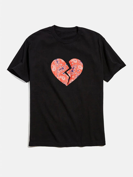 Broken Heart Graphic Cotton T-Shirt