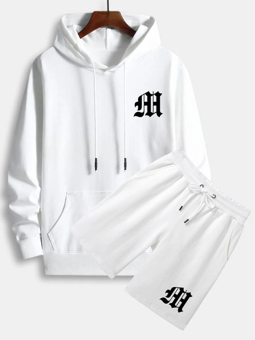 Letter Print Hoodie & Short